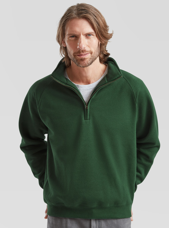 Premium Zip Neck Sweat 2- Fruit of the Loom