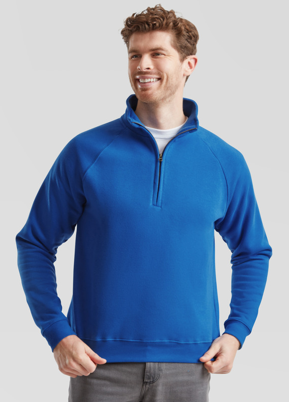 Premium Zip Neck Sweat 3- Fruit of the Loom